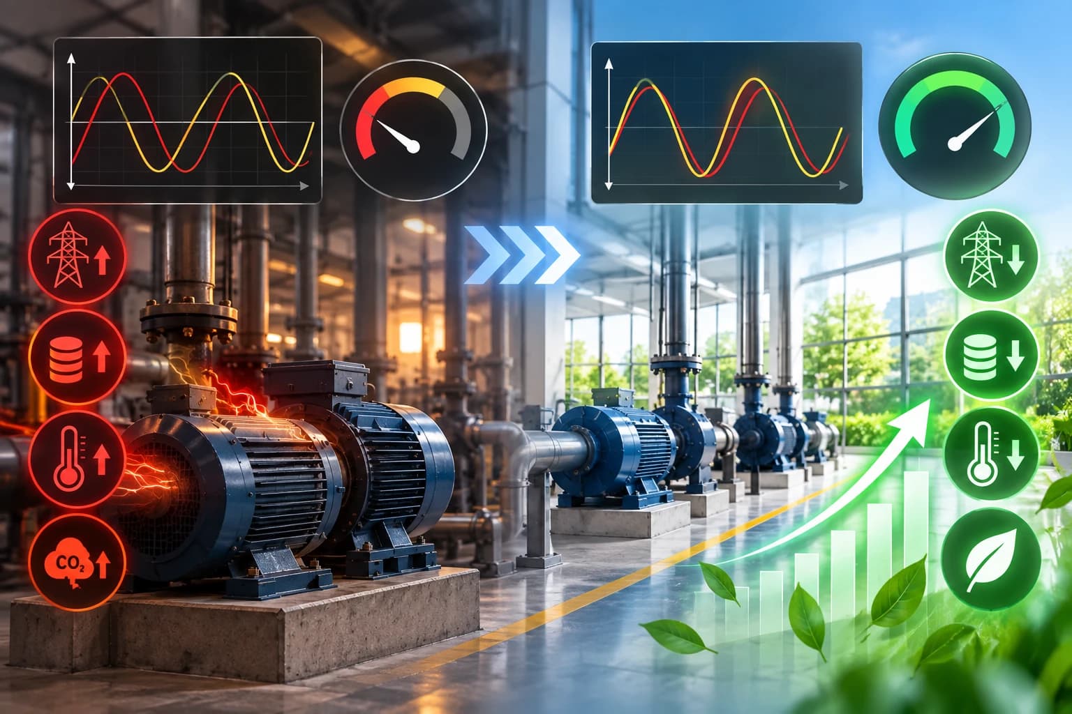 Automatic power factor correction system for industrial electrical installations