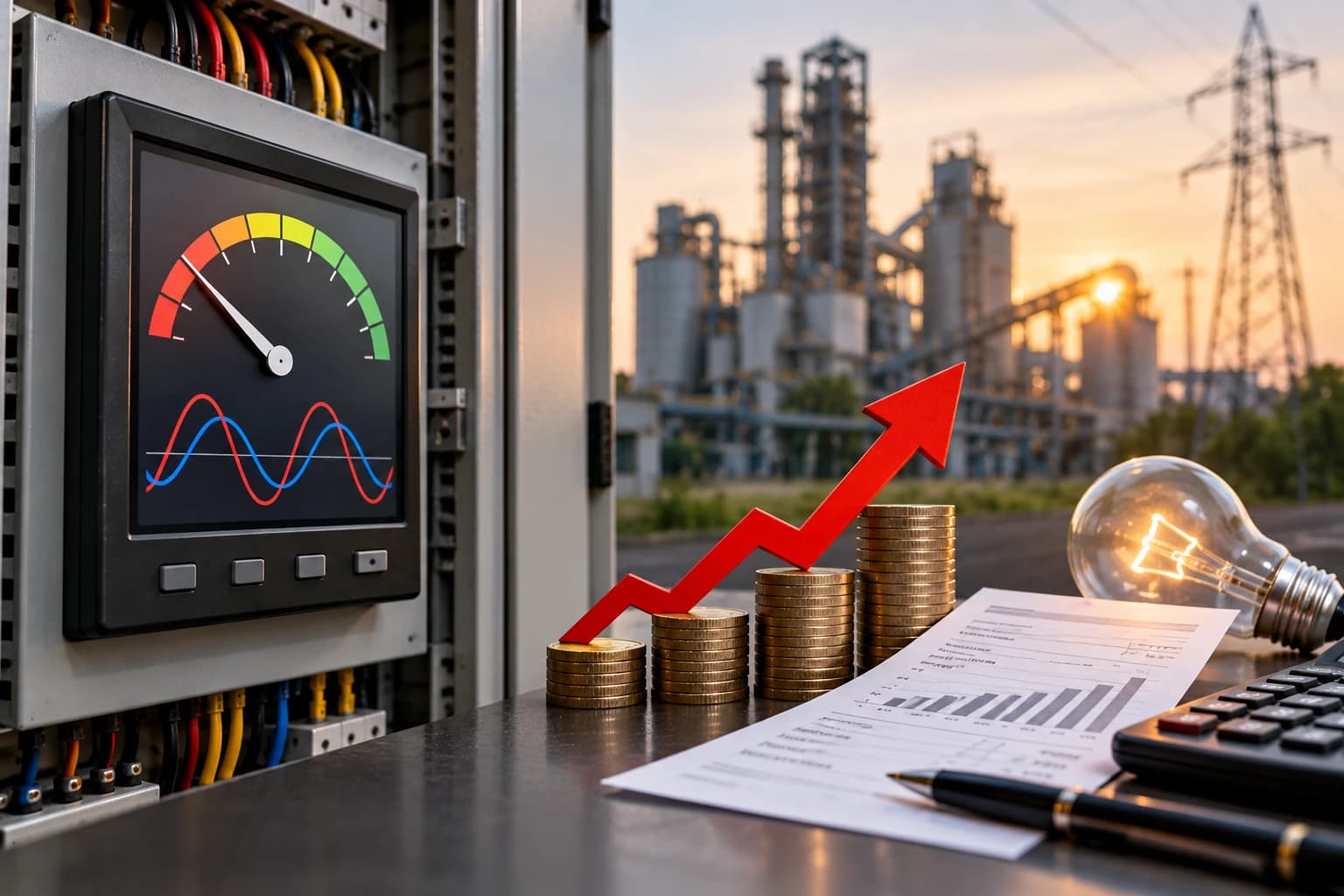 Industrial electrical power factor and reactive power system