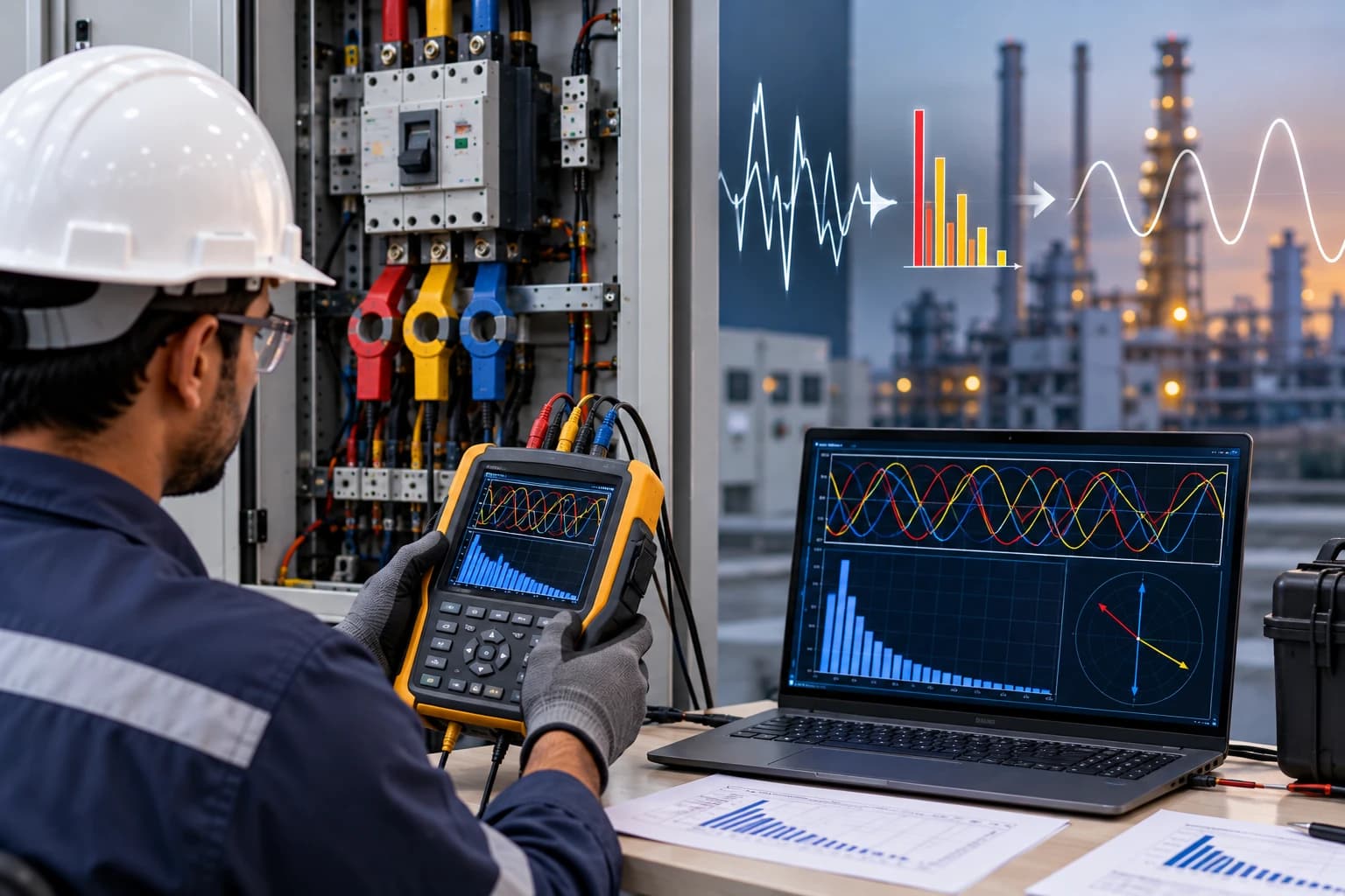 Industrial harmonic analysis and harmonic distortion assessment