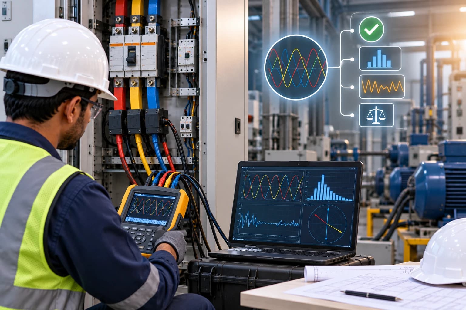 Industrial power quality audit and electrical measurement