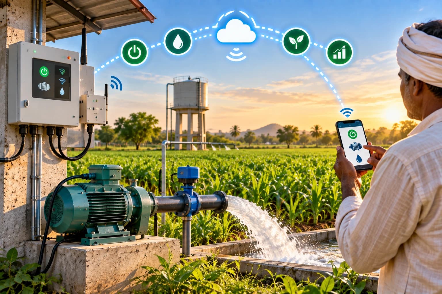Automatic pump control solution for agricultural and water pumping applications