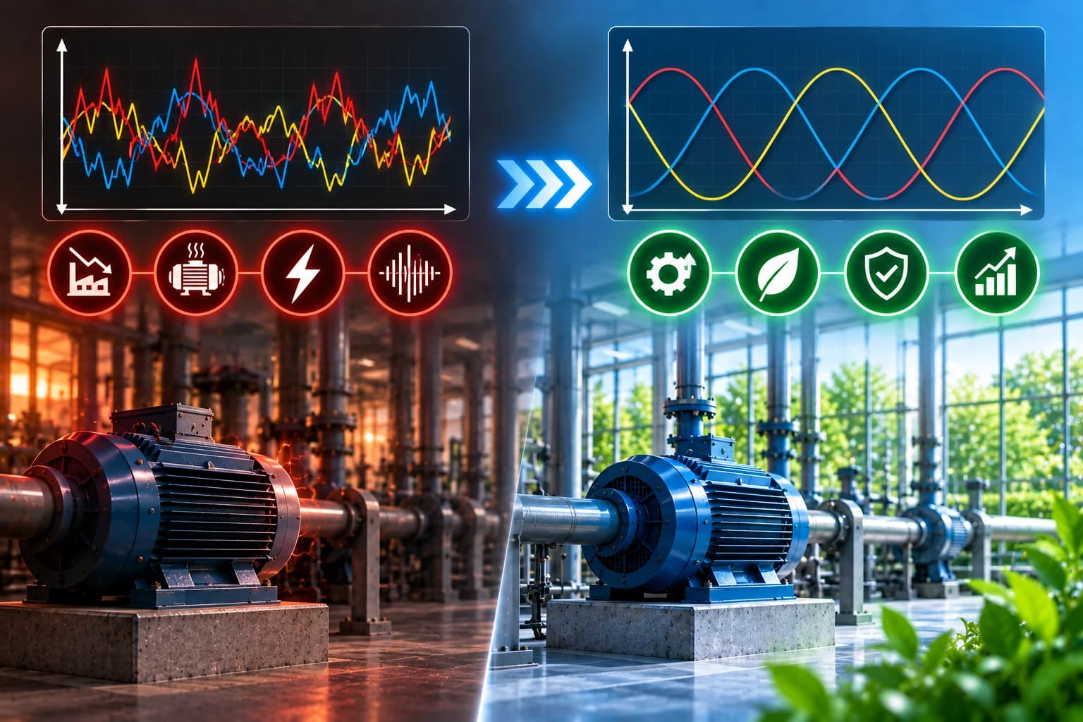 Industrial power quality monitoring and improvement solution