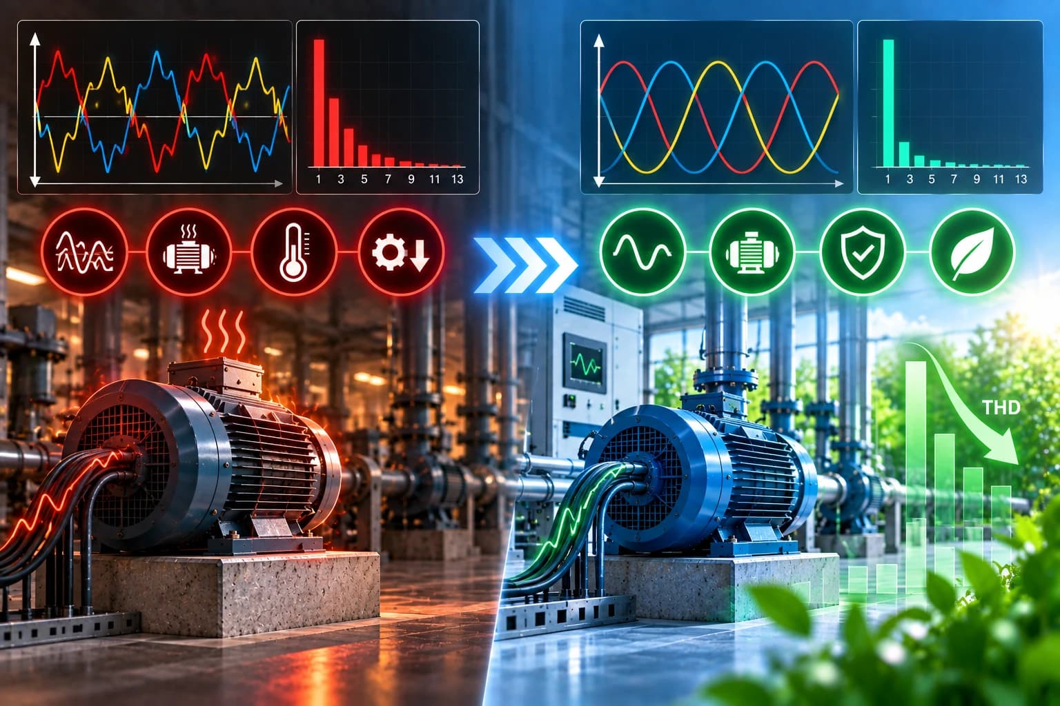Industrial harmonic analysis and mitigation solution for electrical systems